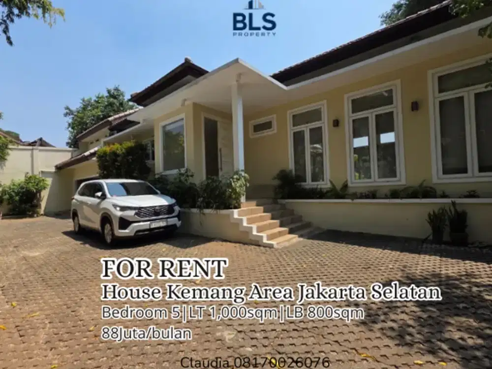 FOR RENT House Modern Minimalis di Lokasi Strategis Area Prime Kemang Area Jakarta Selatan