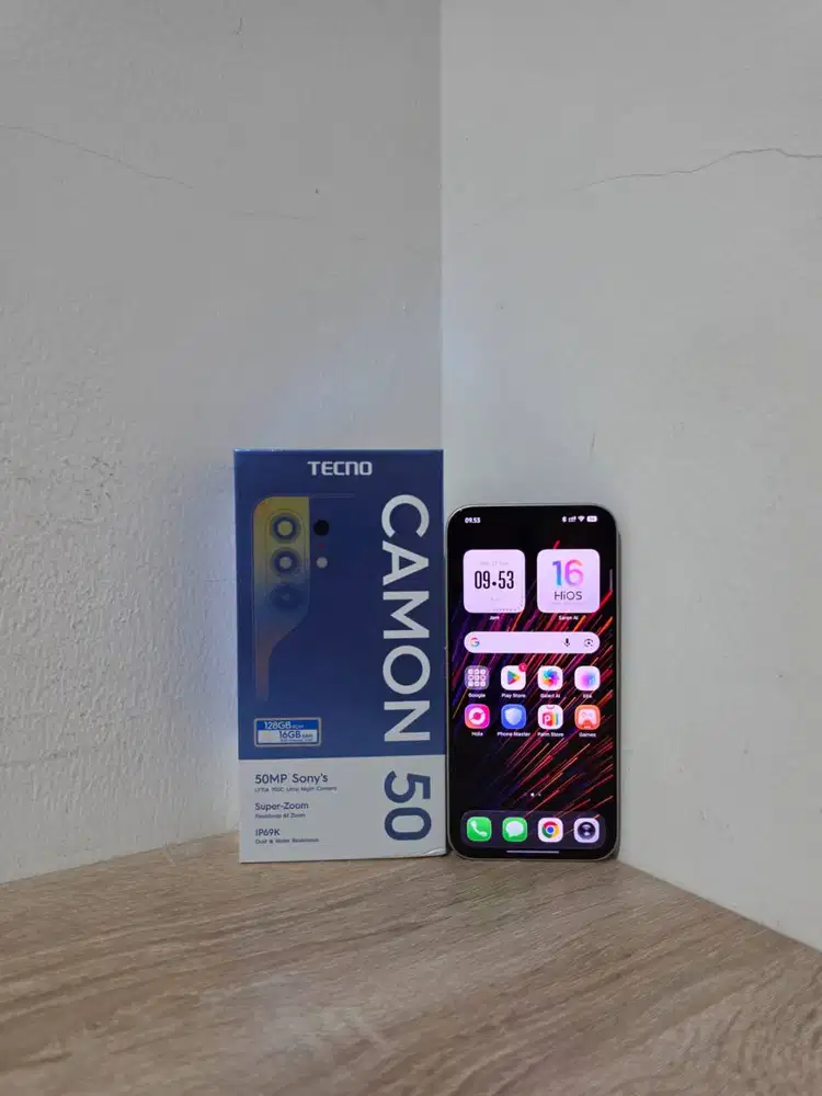 Tecno Camon 50 8/128 Titanium Resmi Fullset Like New 8GB 128GB