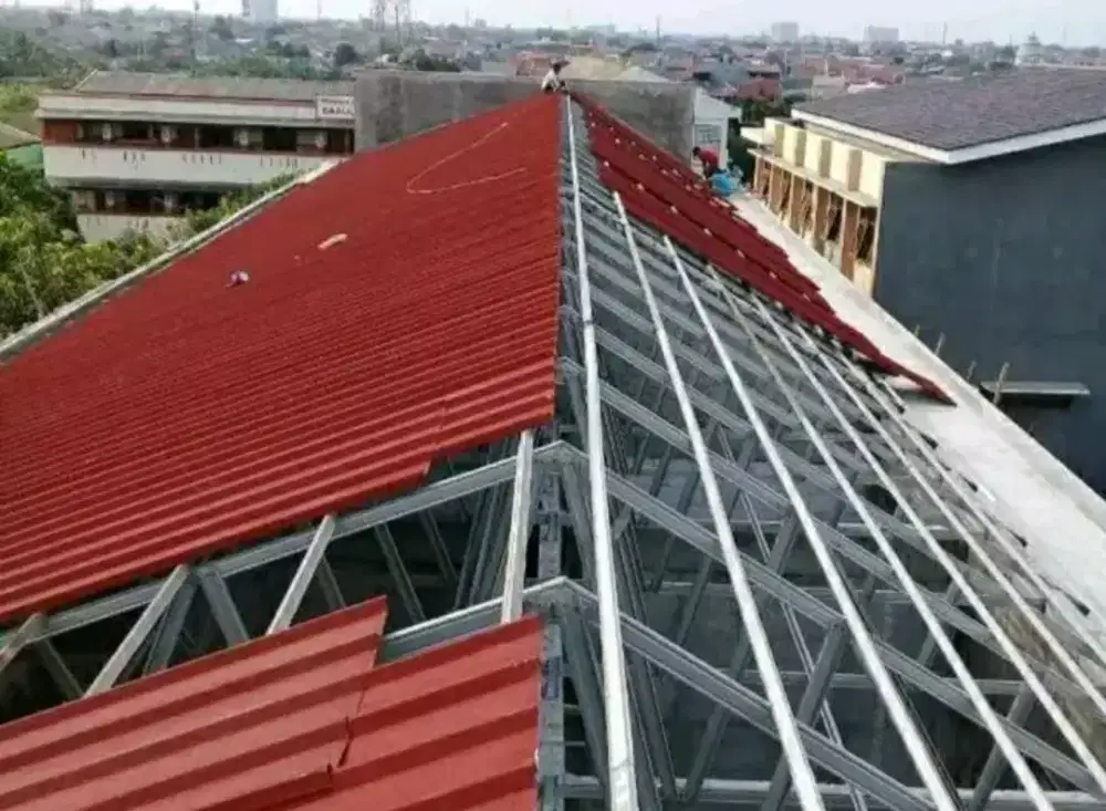 Renovasi bongkar pasang atap rumah spandek pasiran