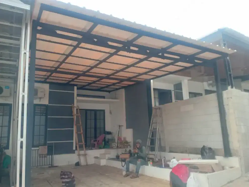 Kanopi alderon singel layer terpasang