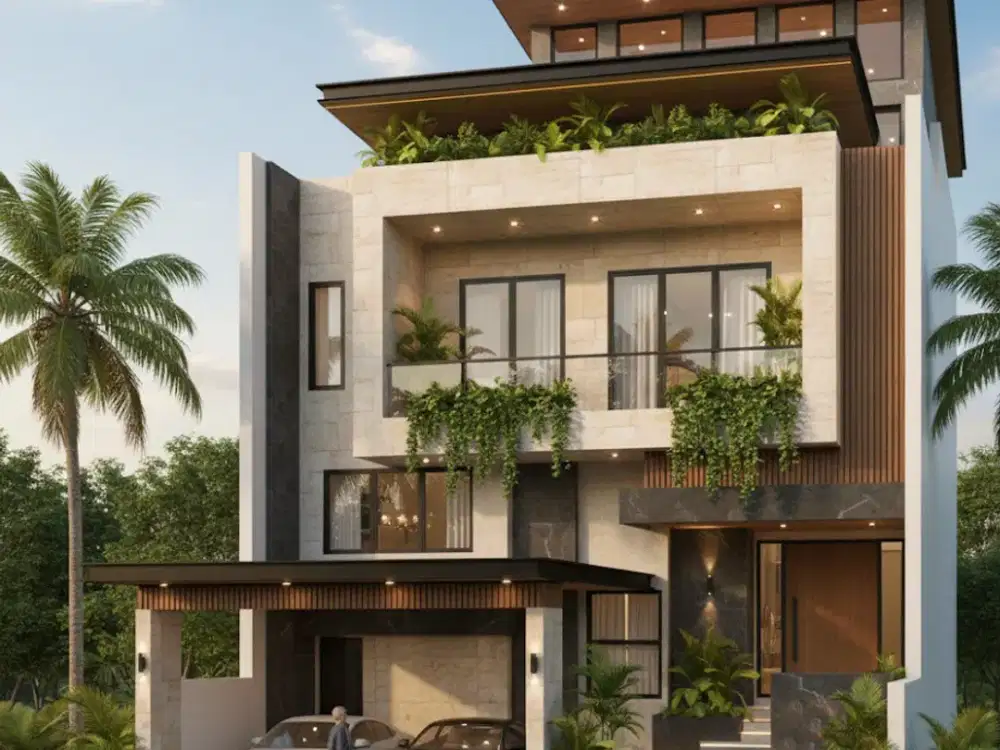 DIJUAL RUMAH EMERALD MANSION CITRALAND 3LT 6KT PRIVATE LiFT MODERN TROPICAL