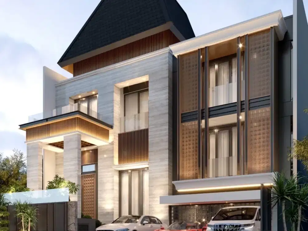 DIJUAL RUMAH RAFFLES GARDEN CITRALAND 3LT 5KT AMERICAN MODERN BARU GRESS