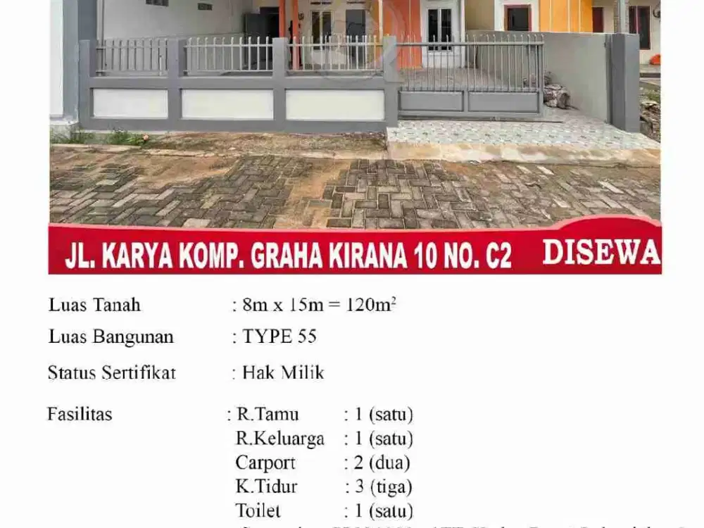 Rumah Sewa 20jt an
