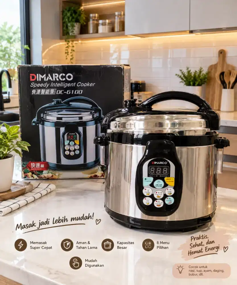 DIMARCO Speedy Intelligent Cooker DC-6100.
Kondisi BARU