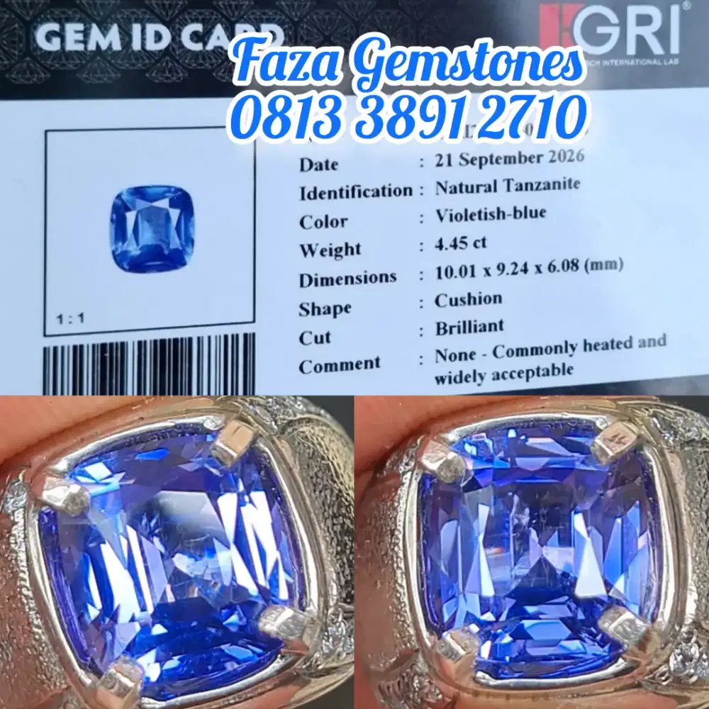 Jewelry Quality Natural Tanzanite, Clean, like Cornflower blue Color