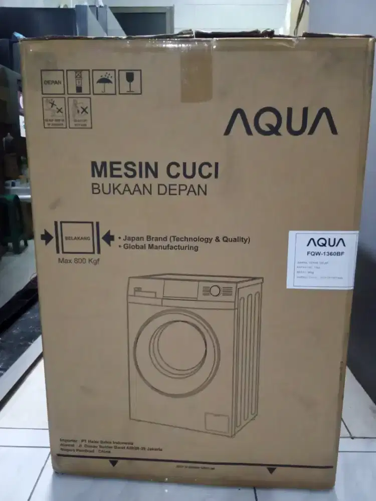 Mesin cuci 1 tabung bukaan depan(Front loading)
