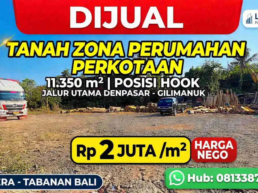 jual tanah kawasan pemukiman strategis dekat jalan utama di tabanan bali.