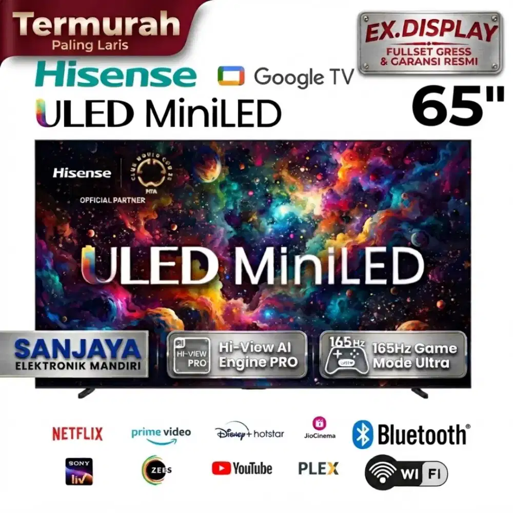 HISENSE ULED Mini LED 4K 65 Google TV Vision DolbyATMOS 65U6Q 144HZ