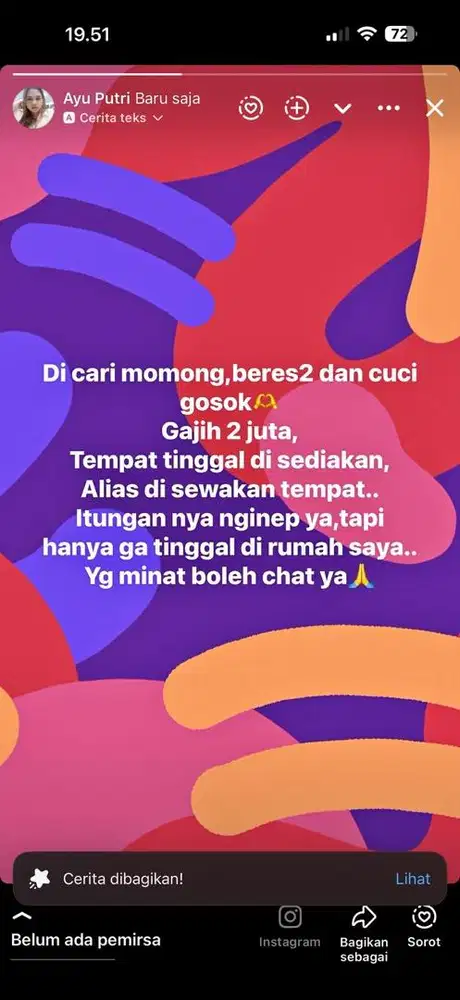 Di cari art dan momong anak