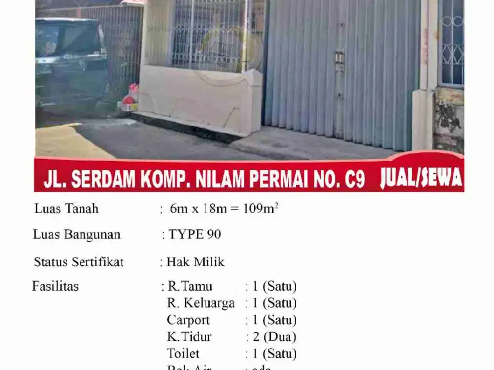 lokasi serdam jual dan sewa