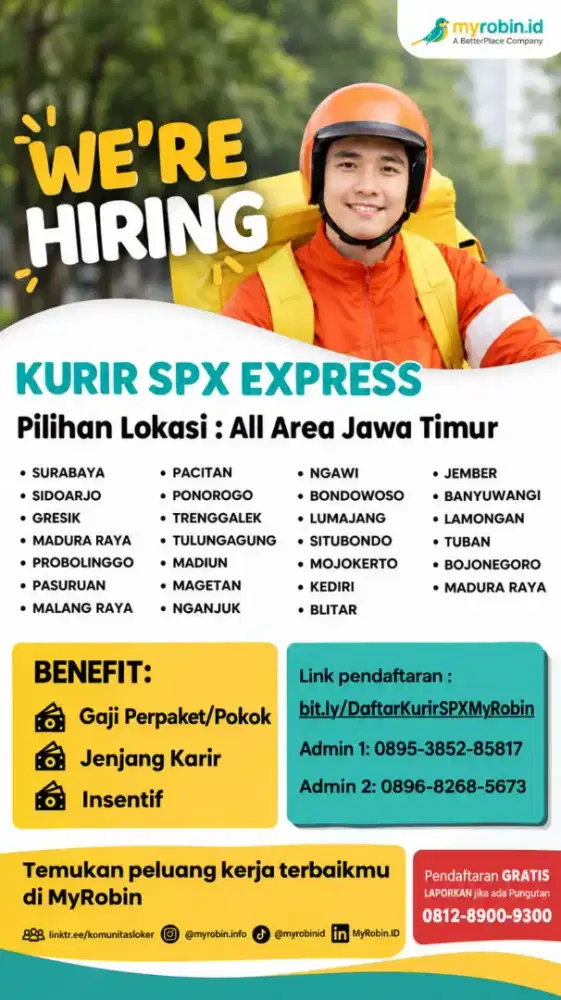 Loker kurir dan driver all Jawa Timur