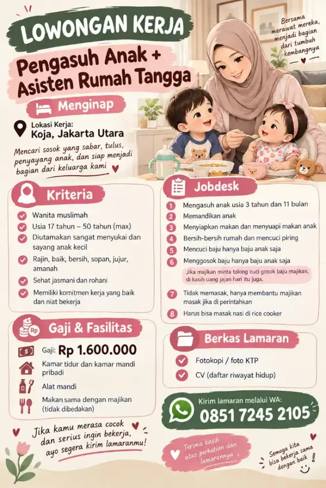 Lowongan pengasuh anak dan ART