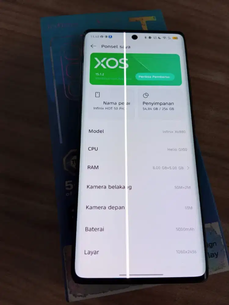 Infinix hot 50 pro plus 8/256 minus lcd ada1 garis