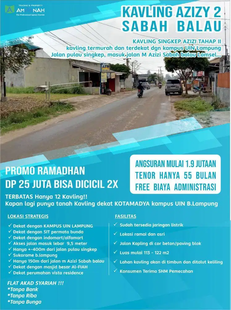 KAVLING RUKO DAN RUMAH KOS KAMPUS UIN DAN ITERA