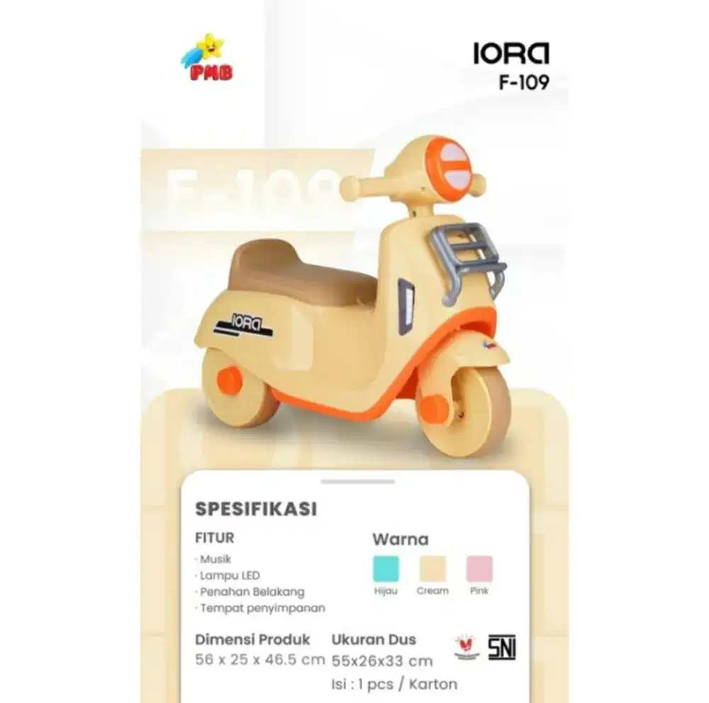 Mainan motor anak vespa