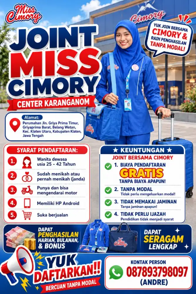 Lowongan Pekerjaan Miss Cimory Center Karanganom Klaten