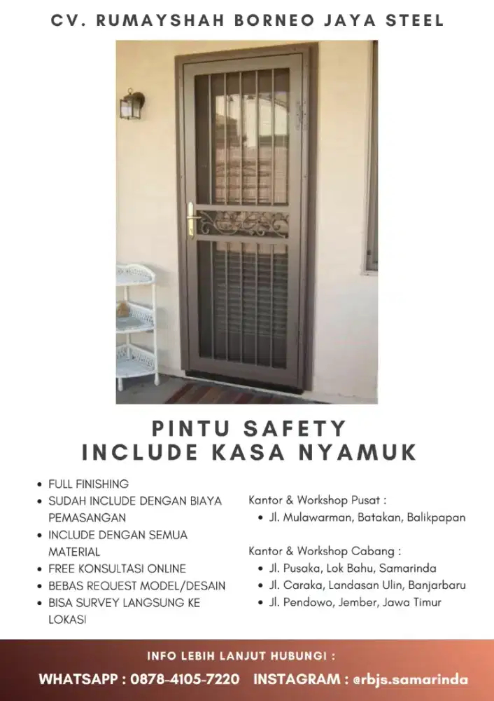 PINTU SAFETY + KASA NYAMUK | MINIMALIS, AMAN & NYAMAN – CUSTOM