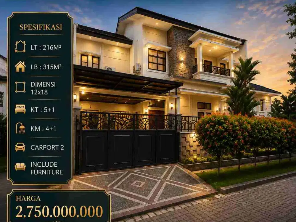 RUMAH SECOND FULL FURNISHED (216m²) 2LT AREA TANJUNG BUNGA MAKASSAR