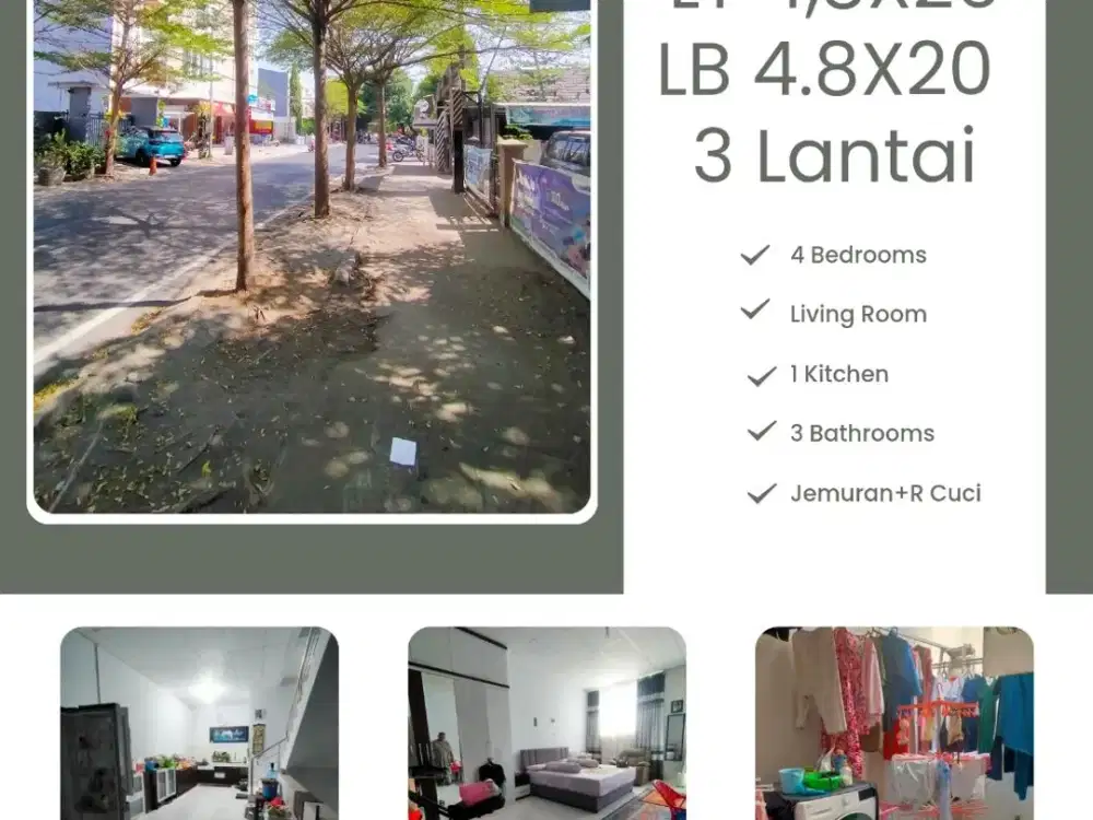 Ruko Jl Mappodang
Depan Rujab Kapolda
4,8X 20.  Rolling 6 meter
3 Lantai + Perabot
Kamar Tidur 4
Kamar Mandi 3
AC 2 Unit
Rp. 3.5 M