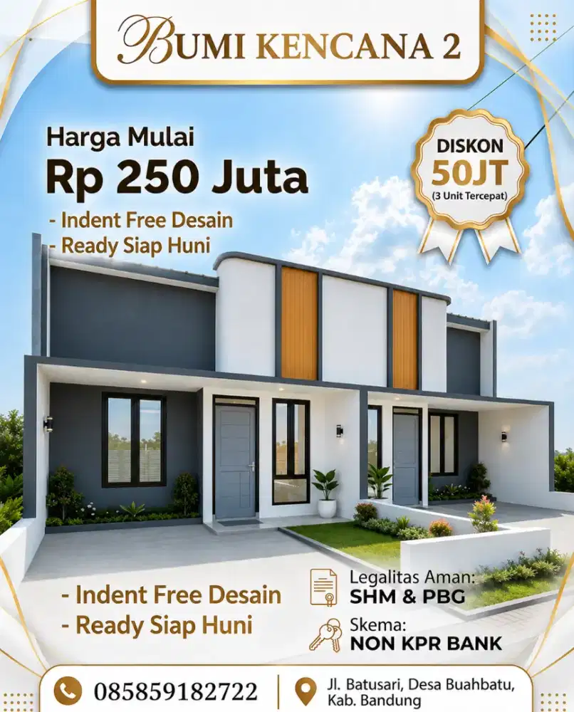 jual rumah mininalis dan kotemporer modern bebas banjir di bandung