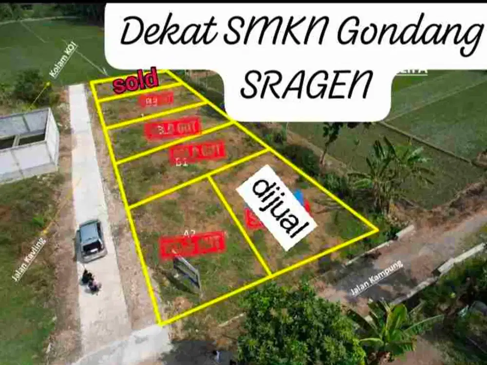 tanah Gondang dekat SMKN Gondang Sragen