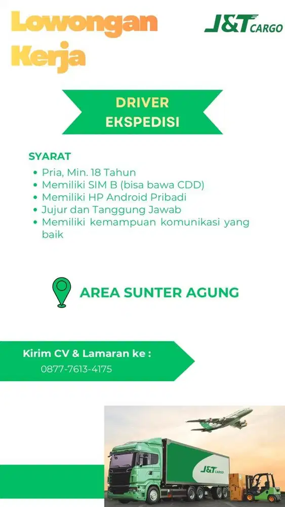 LOWONGAN KERJA DRIVER EKSPEDISI, KURIR MOTOR, WAREHOUSE