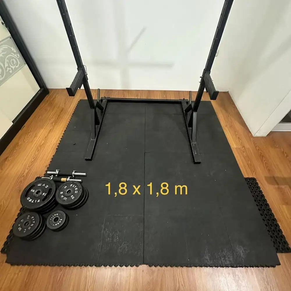 Karpet Gym Puzzle Ukuran Besar 1,8 x 1,8 m untuk Latihan Fitness