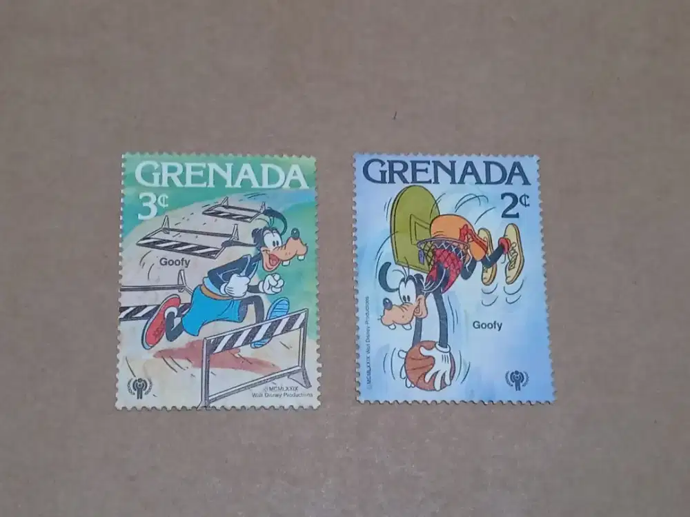 PERANGKO VINTAGE TOKOH DISNEY GOOFY 2 STAMPS