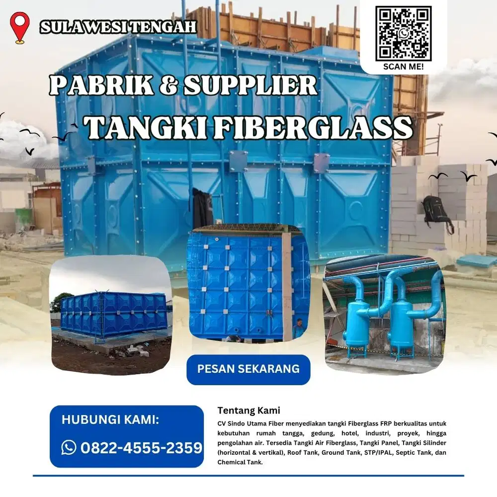 Tangki Fiberglass FRP-Jual Tangki Air, Panel & Silinder Poso