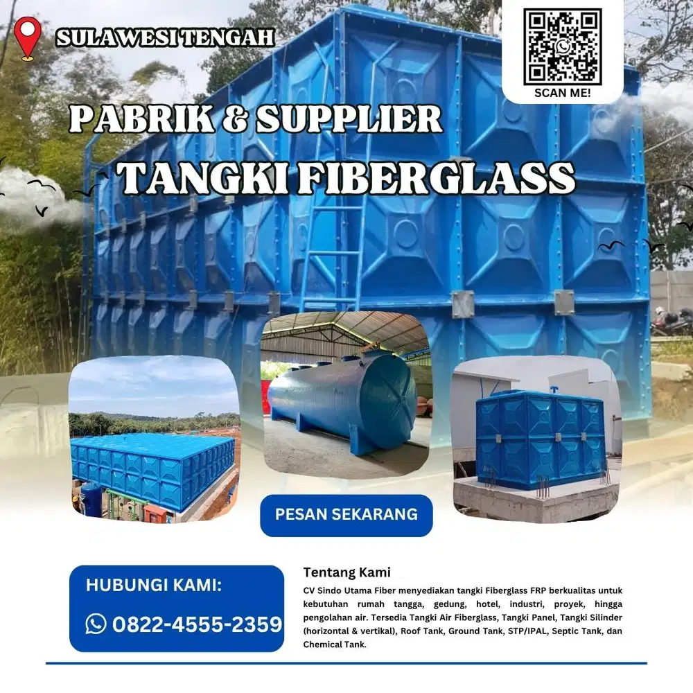 Tangki Fiberglass-Jual Tangki Air, Panel & Silinder Toli Toli