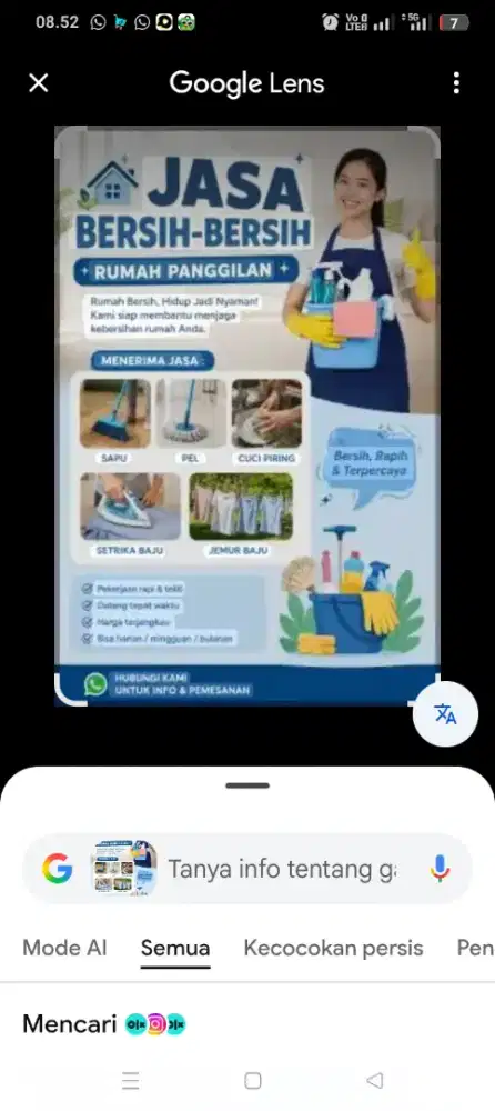 Jasa setrika dan bersih bersih rumah panggilan