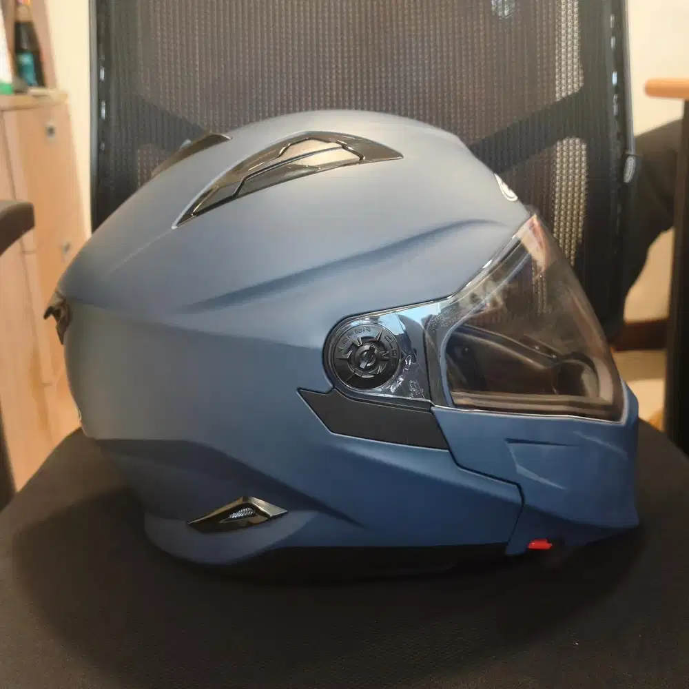 Zeus 613H Helmet Modular Helm Blue Doff XXXL