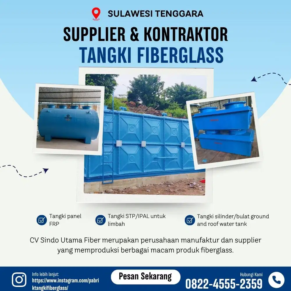 Tangki Fiberglass-Jual Tangki Air, Panel & Silinder Bombana