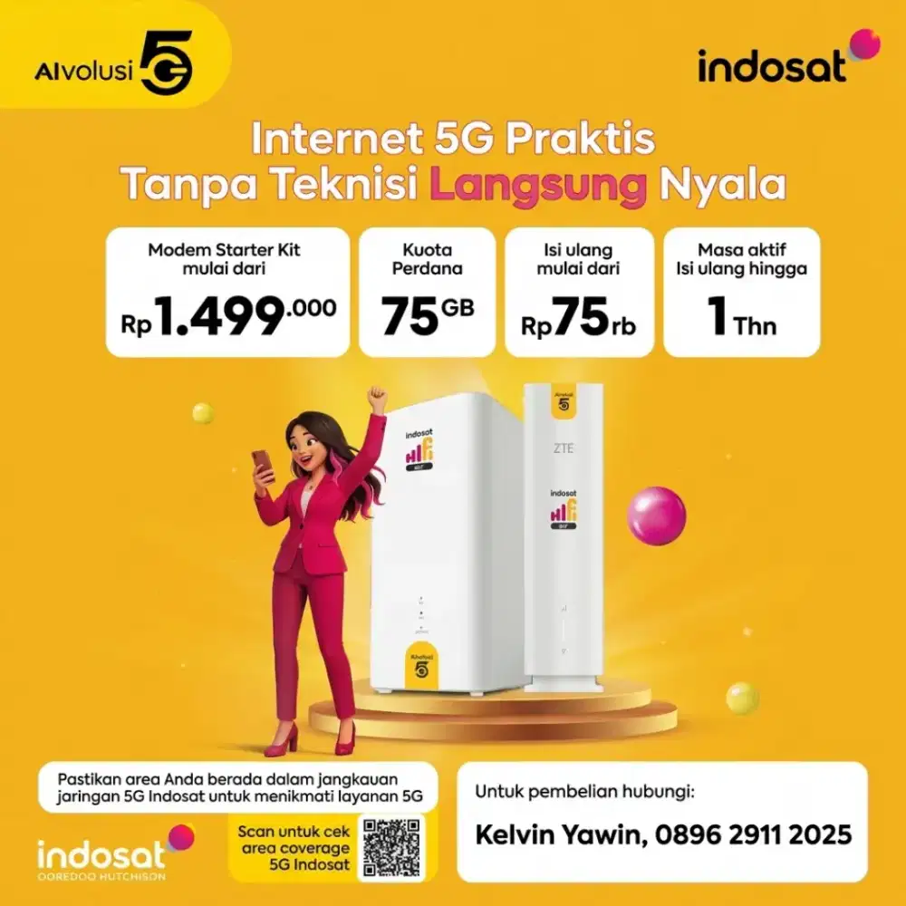 Indosat Wifi Wireless HiFi AIR 5G, Internet Praktis Tanpa Kabel