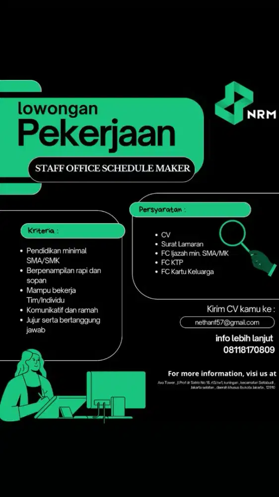 DI CARI STAFF OFFICE SECEPATNYA