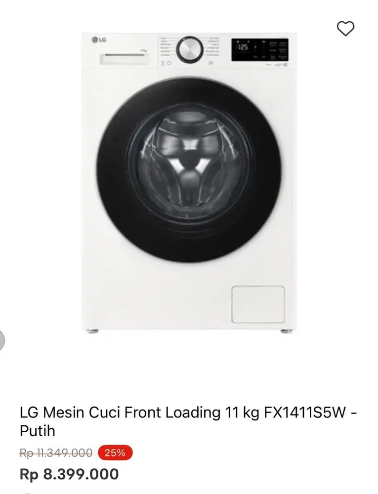 WM FRONT LOAD LG 11KG
