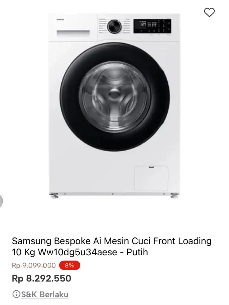 MESIN CUCI SAMSUNG BE SPOKE AI FRONT LOADING 10KG