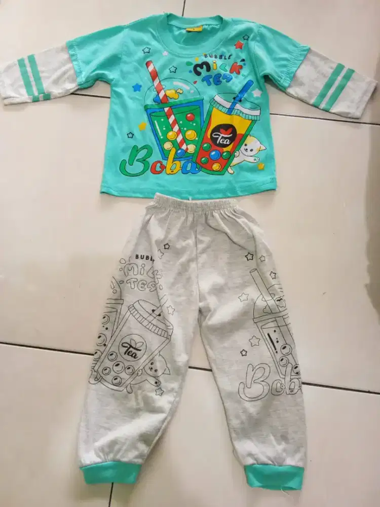 Preloved stelan anak cowo motif boba