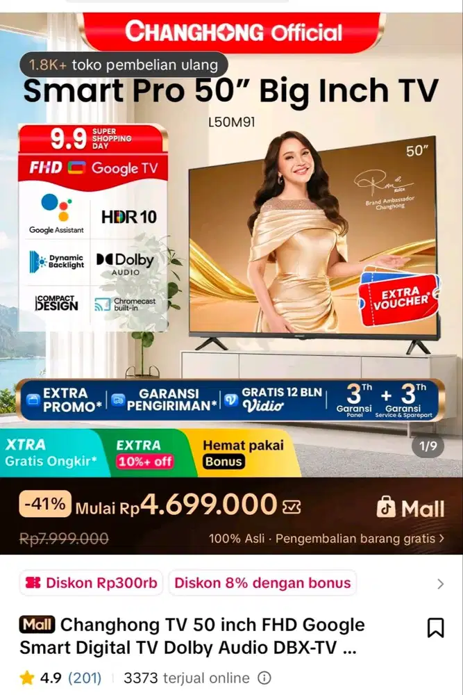 JUAL TV 50 INCH CHANGHONG