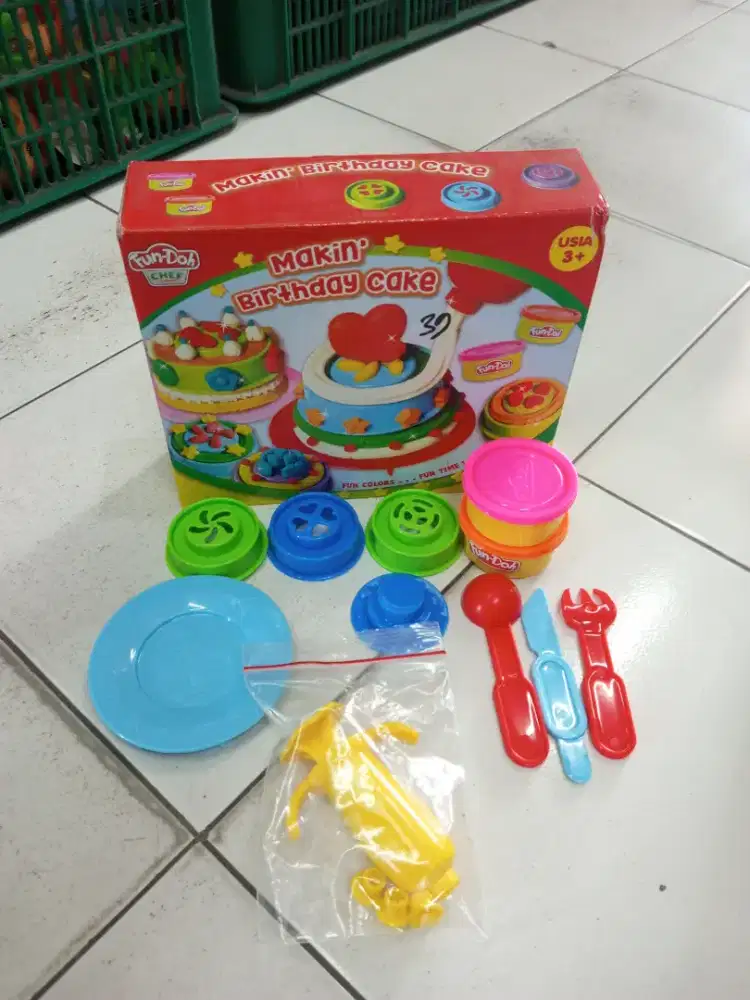 Mainan Anak Play doh Birthday cake