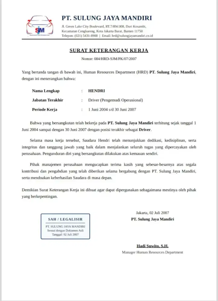 Mencari kerjaan driver pribadi