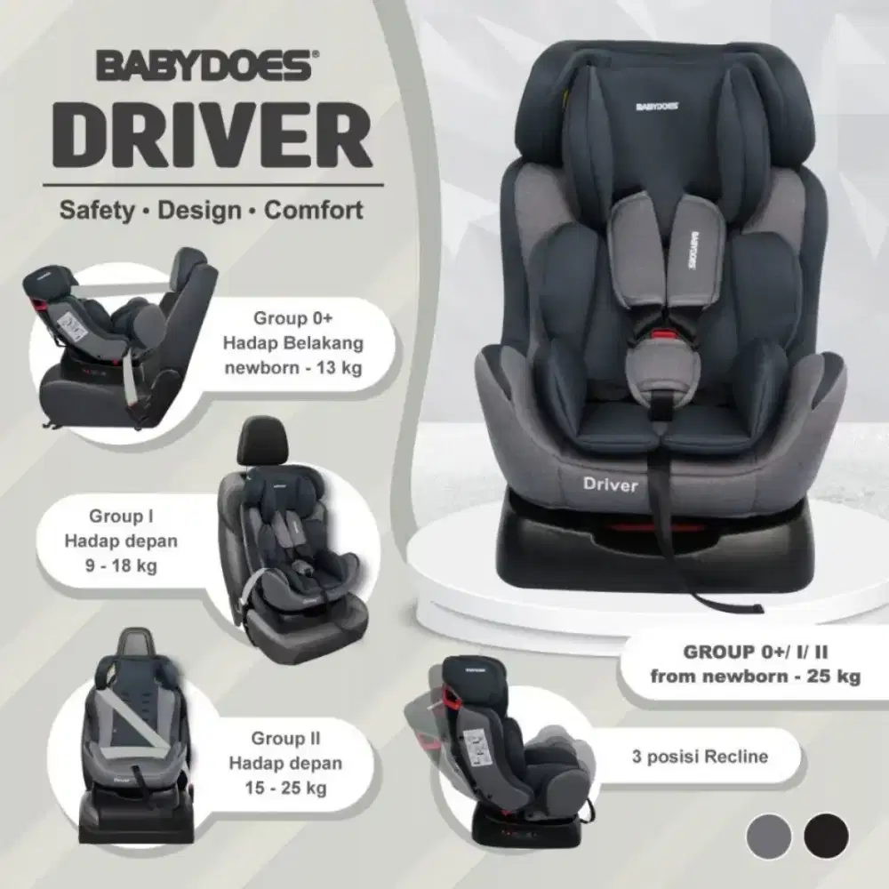 Carseat Babydoes Driver Grey Dudukan Mobil Anak