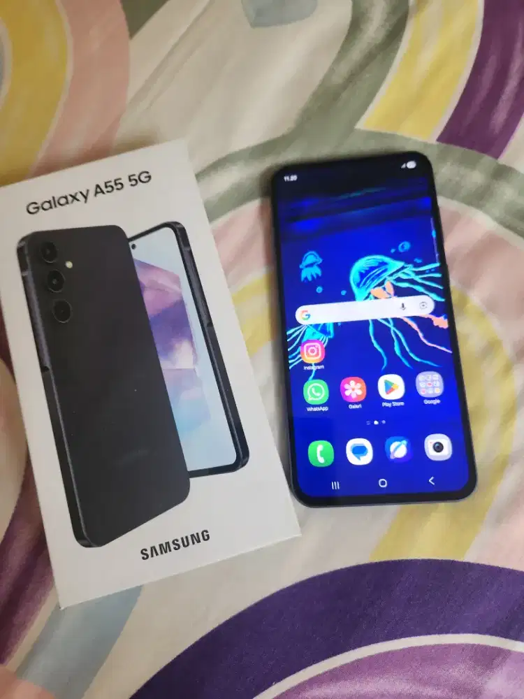 Samsung A55 Ram 8/256 GB Warna Navy Mulus Cantik