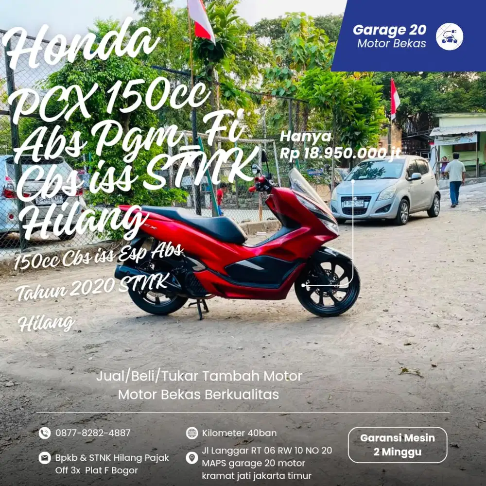 Honda PCX 150cc ABS CBS ISS Esp Keylles STNK Hilang Tahun 2020