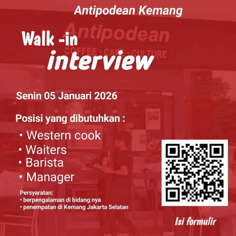 di butuhkan segera untuk cook dan server
