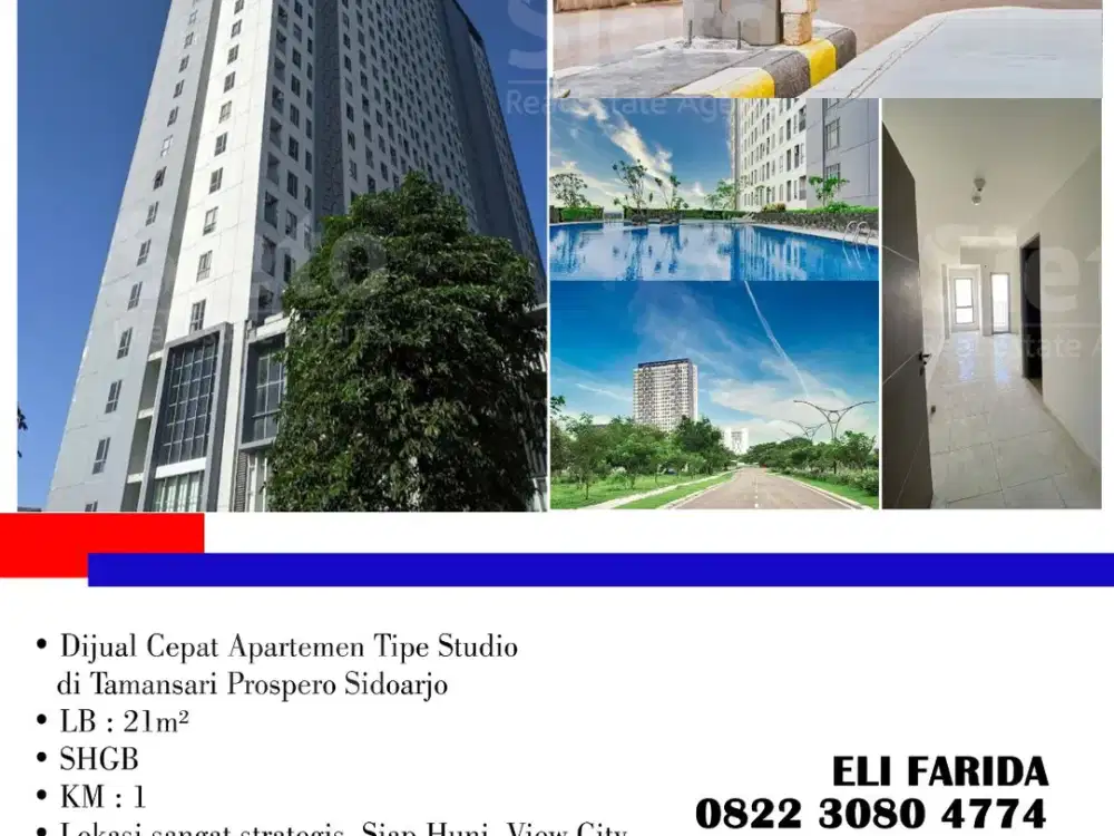 Dijual Cepat Apartemen Tipe Studio  di Tamansari Prospero Sidoarjo