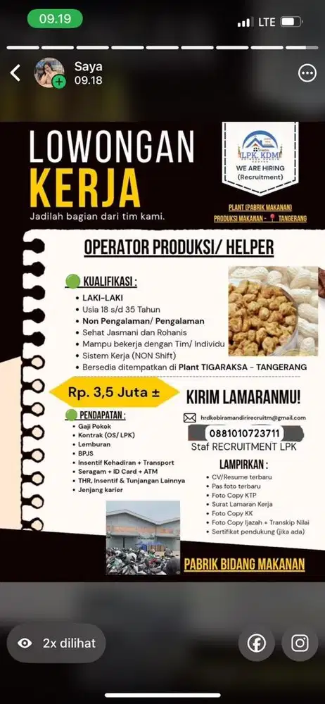 loker pabrik bagian operator produksi
