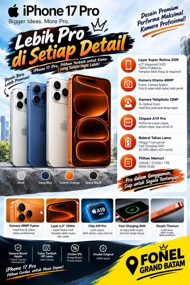 IPOHONE 17 PRO DAN PROMAX 256GB
