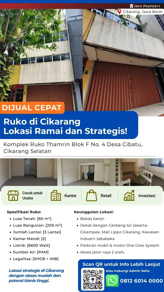 [Jual] Ruko Siap Pakai di Lokasi Ramai dan Strategis!