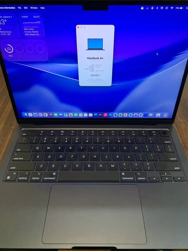 Macbook Air M3 16/256GB iBox Mulus Garansi Aktif 2027